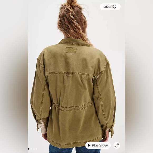 FREE PEOPLE ARYA UTILITY JACKET M DRIED HERB NWT - Picture 3 of 16